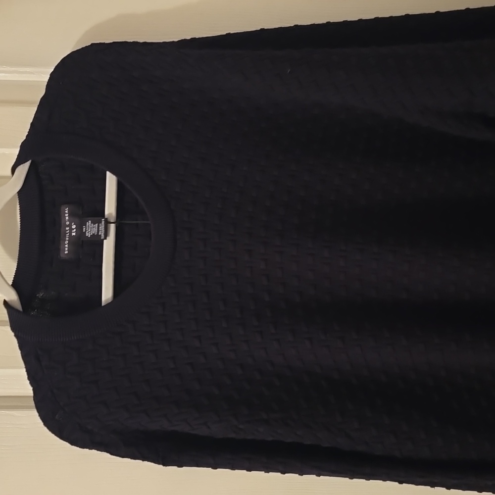 SHAQUILLE O'NEAL MENS BIG AND TALL BLACK LONG SLEEVE PULLOVER SWEATER SIZE 4XLT